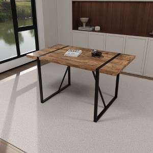 NicBex 55.1Inch Rectangle Dining Table with MDF Tabletop and Metal Legs,Dining Room Table for Kitchen,Living Room - 1 of 3