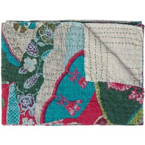 Taj Hotel Kantha Cotton Throw | 50"x70" | B - 1 of 4