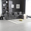 112'' Chenille L-Shaped Cloud Sectional Sofa with Removable Ottoman, Memory Foam Cushions, and Modular Sleeper - 4 of 4