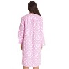 Dreamcrest Womens Snap-Front House Coat Flannel Duster Nightgown with Pockets - 3 of 3