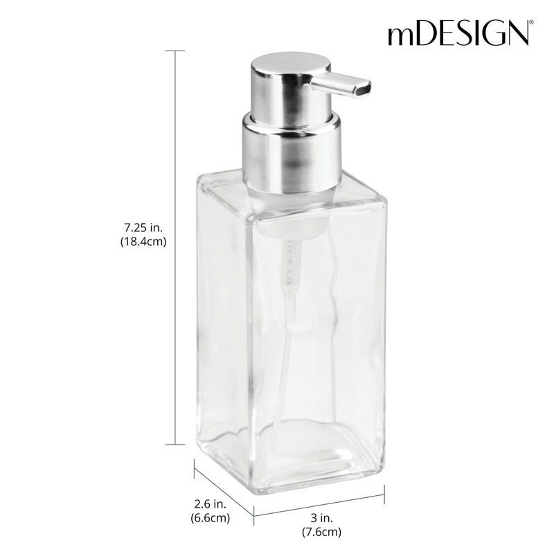 mDesign Glass Refillable Foaming Soap Dispenser Pump, 3 of 7