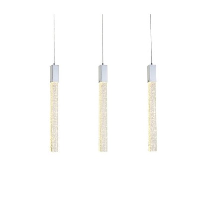 Chrome Glass LED Modern Adjustable Pendant Light