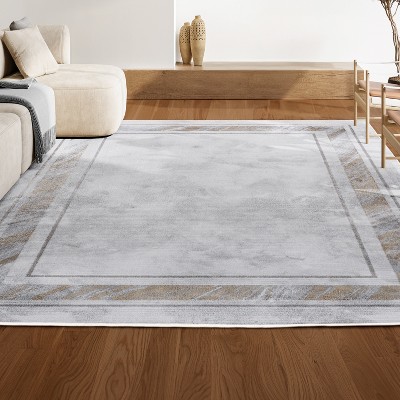 JONATHAN Y Athens Classic Border Marble Pattern High-Low Area Rug
