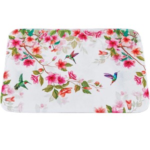 Collections Etc Vibrant Hummingbird Floral Cushioned Skid-Resistant Bath Mat 20X30 - 1 of 2