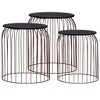 vidaXL Coffee Table Set of 3 Round End Tables for Living Room, Engineered Wood and Metal - 2 of 4