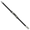 Black Bow Jewelry Stainless Steel & Black Leather Antiqued Bead Charm Bracelet, 8.25 In - 2 of 4