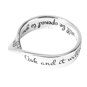 Dicksons 35-8335 Ask Seek Knock Wide Mobius Silver Plated Metal Women's Fashion Ring, Size 8 - 1 of 2