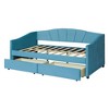 NicBex Twin Size Daybed Upholstered Velvet Fabric 81" Day Bed with Storage, Waved Backrest and Arms for Living Rooms - 4 of 4