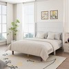 NicBex Queen/King Upholstered Bed Frame with 54" High Wingback Headboard,Platform Bed Frame with Wood Slat Support,No Box Spring Needed,Easy Assembly - 3 of 4