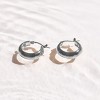 EVRY JEWELS WATERPROOF Gold or Silver Plated Stainless Steel Chunky Dome Hoop Earrings - 3 of 3