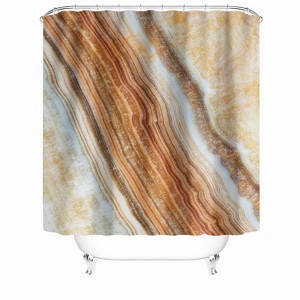 Yellow Marble Pattern Shower Curtains for Bathroom Waterproof Fabric Bath Curtain Durable Soft Stylish Bathroom Decor 72x72 Inch - 1 of 1