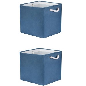 REGALWOVEN Shelves Closet Square Fabric Collapsible Storage Basket Bin with Handle 2 Pcs - 1 of 4