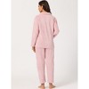 Allegra K Women's Flannel Button Down Lounge Winter Long Sleeves Pajama Sets - 4 of 4