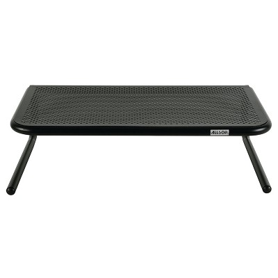 Black Steel Ergonomic Monitor Stand with Vented Platform