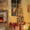 Vivatrees 7.5 ft Prelit Pencil Christmas Tree, Snow Flocked with 10 Lighting Modes, Metal Stand, Hinged Branches, Slim Xmas Pine Tree, White - 2 of 4