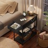 Side Table with 2 USB Ports and 2 Outlets, Flip Top End Table with Drawer and Storage Shelves, End Stand with Charging Station - 2 of 4