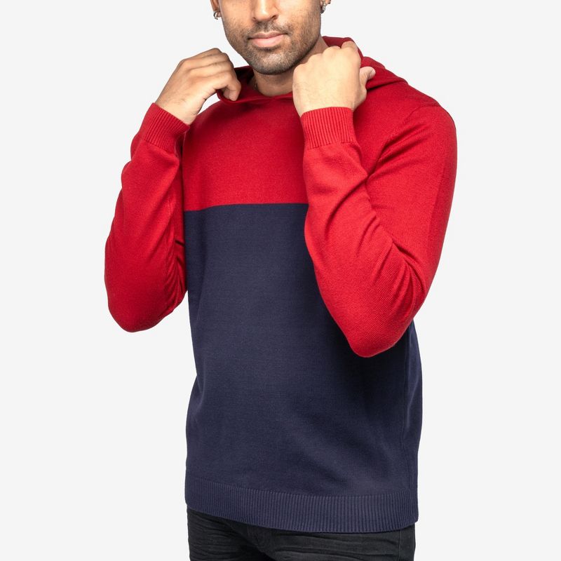 X RAY Men's Hooded Long Sleeve Sweatshirt Solid Casual Pullover Hoodie Sweater, 4 of 7