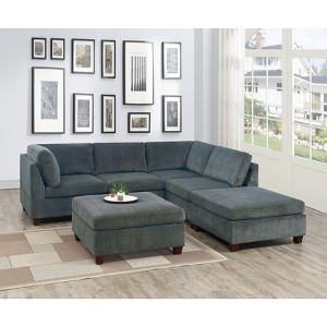 NicBex Modular Sectional 6pc Set L-Shaped Modular Sofa Bed Modern Including Couch 2x Corner Wedge 2x Armless Chairs and 2x Ottomans - 1 of 4