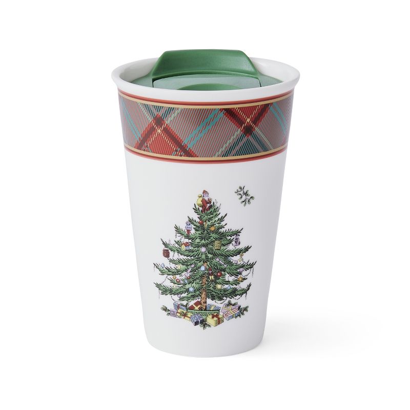 Spode Christmas Tree Tartan Travel Mug, 8 Ounce, 4 of 7