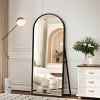 SEVOBAL 64"x21" Full Length Mirror with Arched Top Shatterproof Floor Mirror with Aluminum Frame for Living Room, Black, 174"*63"*3.2" - 3 of 4