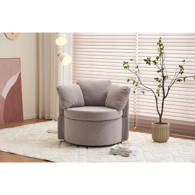 CAVINAS Teddy Accent Chair with Back Cushion,Modern Swivel Chairs with Storage Space for Bedroom,Reading Room