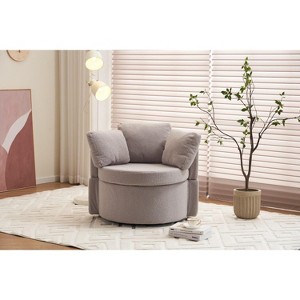 CAVINAS Teddy Accent Chair with Back Cushion,Modern Swivel Chairs with Storage Space for Bedroom,Reading Room - 1 of 4