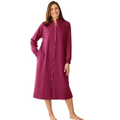 Only Necessities Plus Size  Fleece Snap-Front Robe