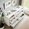 SKRAN Modern 3 Drawer Bedroom Chest of Drawers with 7 Drawers Dresser for Living Room, Bedroom, Hallway(White,47.6″L x 15.7″W x 26.6″H ) - 2 of 4