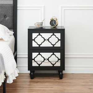 Whizmax Modern NightStand, End Table Bedside Table with 2 Mirrored Storage Drawer, Night Stand Side Table for Bedroom, Living Room - 1 of 4