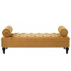 Okak Modern Velvet Button-Tufted Ottoman Bench with Detachable Pillows,Upholstered Ottoman Stool for Bedroom,Entryway - 3 of 4