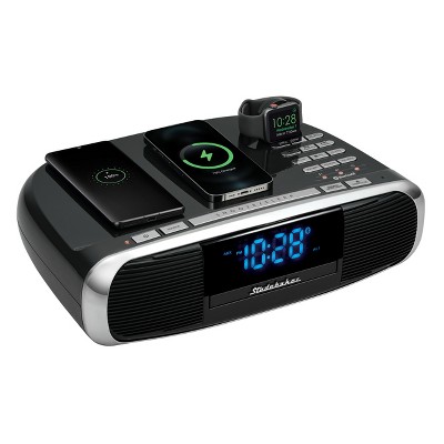 Studebaker SB5050 Workstation Hi-Fi Music System with FM Radio, CD and Qi Wireless Charging Station