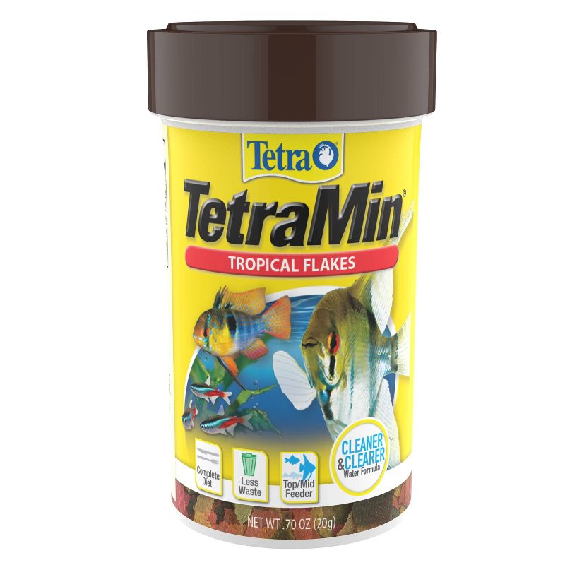 Tetra Min Tropical Seafood Flakes Dry Fish Food - 0.7oz, 1 of 4