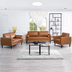 Home Imports Emporium Upholstered Chair, Loveseat and Sofa Set Combos for Living Room in Tan, Leather - 1 of 4