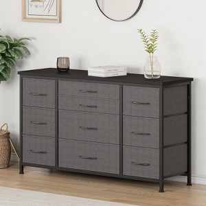 Jojoka 10 Drawer Dresser for Bedroom with Large Drawers, Chest of Drawers with Charging Station and Wood Tabletop for Living Room, Hallway, Entryway - 1 of 4