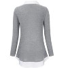 Coolmee Women's Contrast Collared Shirts Long Sleeve Patchwork Work Blouse Tunics Tops - 3 of 4