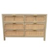 6 Drawer Dresser, Rattan Dresser for Bedroom, Farmhouse Wood Storage Chest of Drawers for Bedroom, Living Room, Hallway, Entryway - 3 of 3