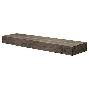 8" x 36" Large Rustic Wood Floating Wall Shelf Gray - American Art Decor