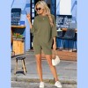 cheibear Women's Knit Loose Fit T-Shirt with Biker Shorts Lounge Sleepwear Pajama Sets - 3 of 4