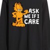 Men's - Garfield - Ask Me If I Care Long Sleeve Graphic T-Shirt - 2 of 4