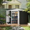 Outsunny 8 x 4ft Garden Storage Shed, Outdoor Metal Tool Shed with 2-Tier Storage Rack, Vents and Lockable Door for Backyard Patio Lawn, Dark Gray - 2 of 4