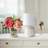 Petite Pleated Base Table Lamp Off-White - Simple Designs: Ceramic, ETL Listed, 11.38" Height - 3 of 4