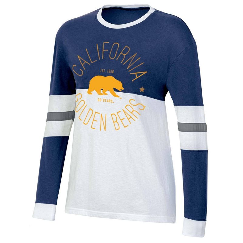 NCAA Cal Golden Bears Women&#39;s Long Sleeve Color Block T-Shirt, 1 of 4