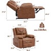 Manual Recliner Chair with Heating & Massage, 135° Back/Forward Tilt, Side Pocket, Brown/Gray/Coffee/Black Options - 3 of 4
