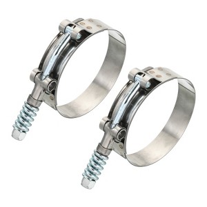 Unique Bargains 304 Stainless Steel T-Bolt Connecting Hose Clamps 2 Pcs - 1 of 4