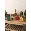 Ceramic Village Houses, 12" Tall, Hand-Painted Glazed Finish, Multicolor Decorative Holiday Set of 6 by Kalalou - 3 of 4
