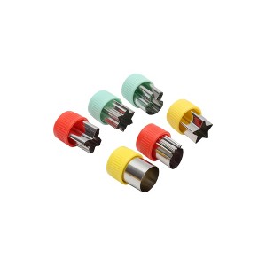 Unique Bargains Cookie Cutters Small Fruit Cutter Set of 6 Hand Washable Stainless Steel Plastic 1.2"x1.2"1.6" 1Set - 1 of 4