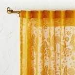 1pc Sheer Idris Printed Burnout Window Curtain Panel Gold - Opalhouse™ designed with Jungalow™