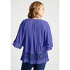 June + Vie by Roaman's Women's Plus Size Lace-Trimmed Boho Blouse - 3 of 4