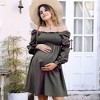 Clearlove Women's 2025 Square Neck Maternity Dress Ruffle Lotus Root Long Sleeve Dresses - 3 of 4