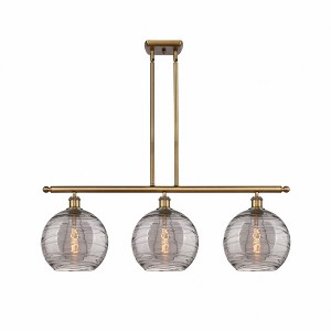 Athens Deco Swirl - 3 Light Stem Hung Island In Industrial Style-12.13 Inches Tall and 36.5 Inches Wide - 1 of 1